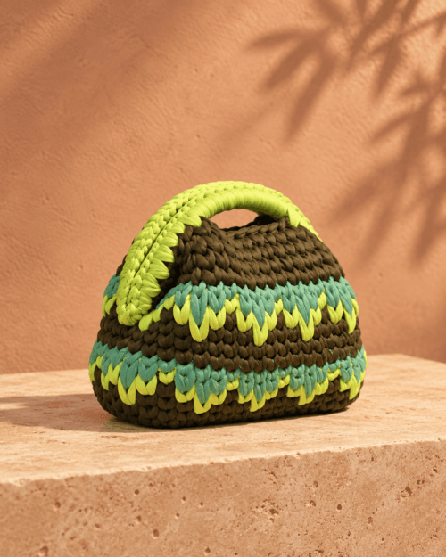 Borsa Oliva, manico lime su terracotta Garden Collection