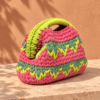 Borsa Peonia rosa e lime, vista laterale Garden Collection